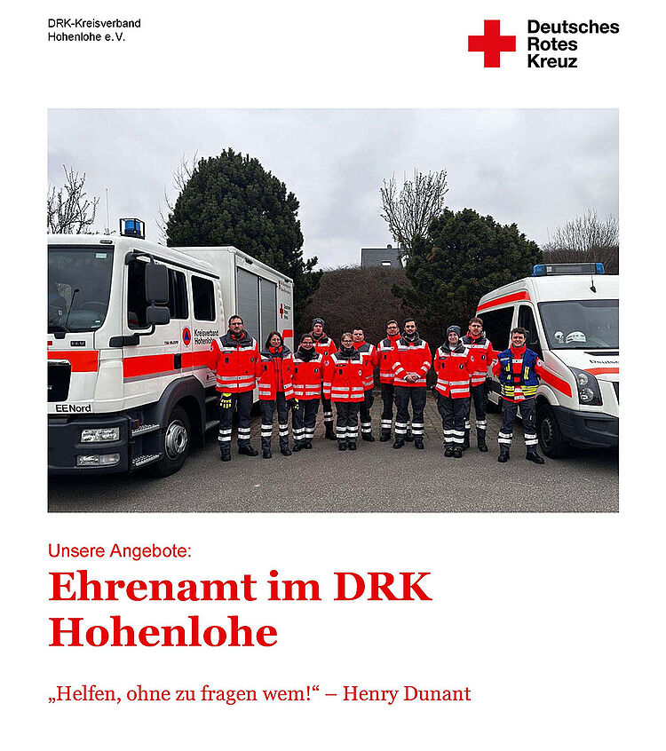Broschüre Ehrenamt im DRK Hohenlohe